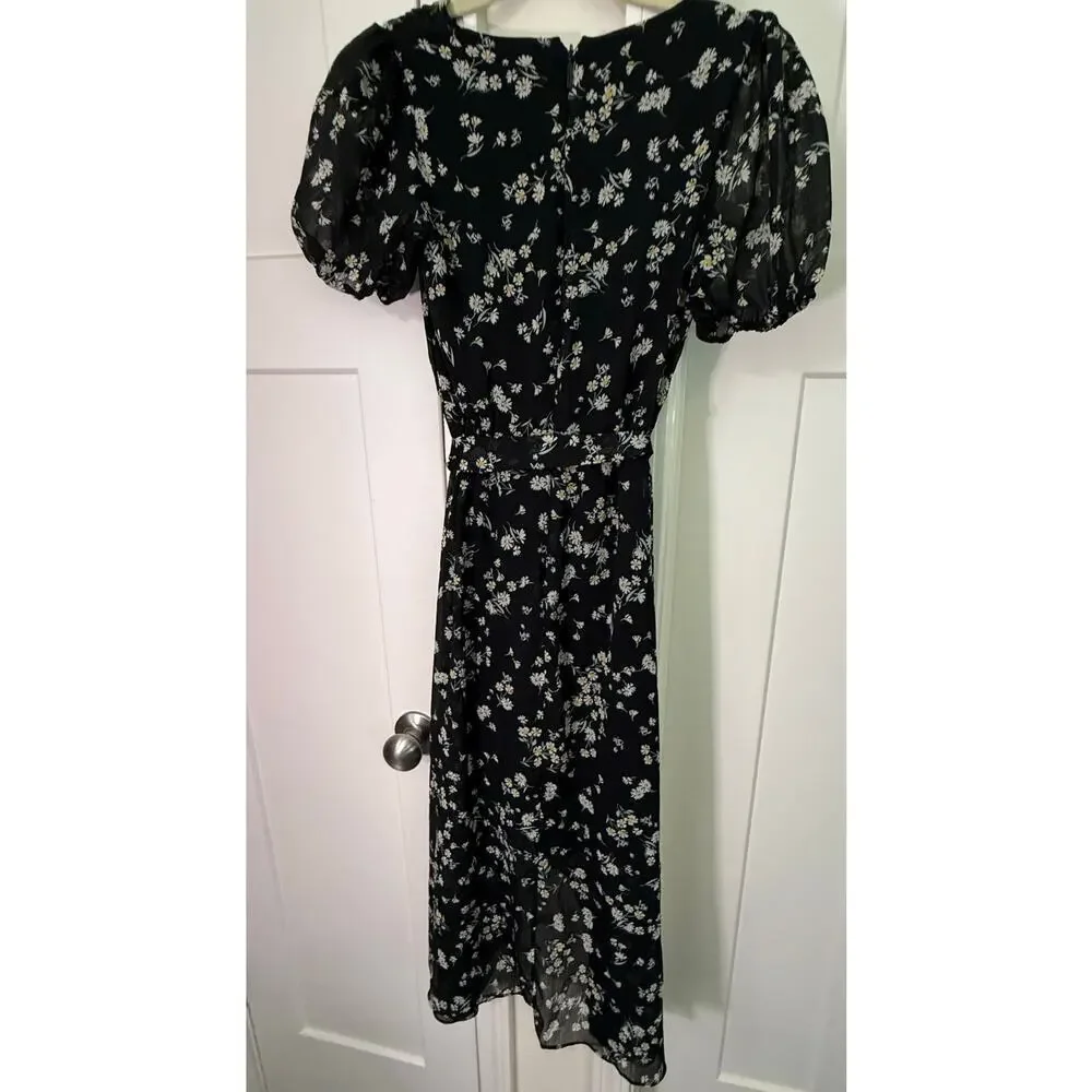Karl Lagerfeld Floral Hi-Lo Wrap Dress - Size 0 - Picture 2 of 8
